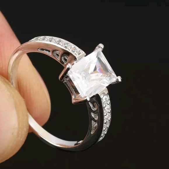Kharma by Avelon Jewelry - Huge emerald cut white sapphire engagement style ring size 7.5